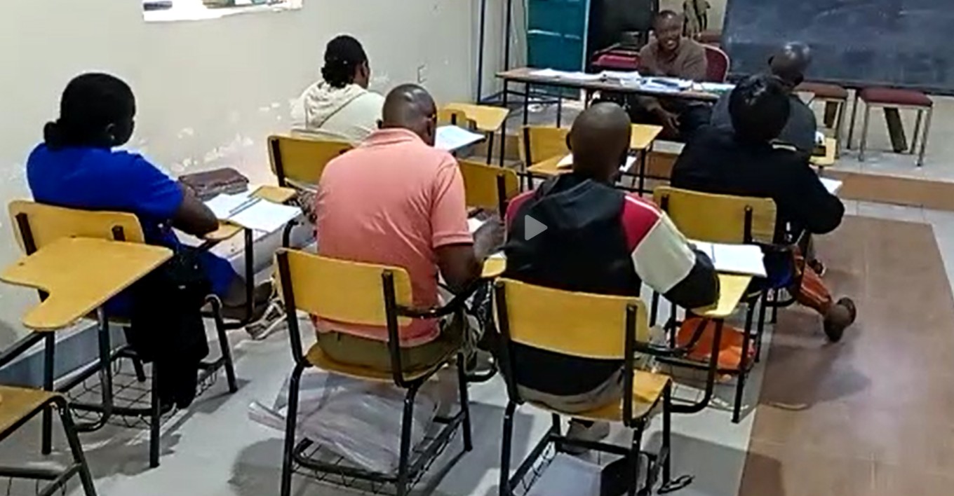 Bishop Peter Kuria teaching at Rachel Alexander Bible Training College